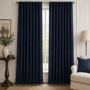 Navy Regal Linen Curtains